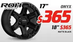 Roh Wheels - 17'' Onyx Matte Black offers at $365 in Bob Jane T-Marts