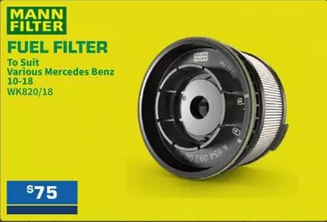 Mann Filter Facial Filter To Suit Varlougs Mercedes Benz offers at $75 in Burson Auto Parts