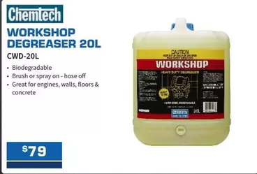 Chemtech - Workshop Degreaser 20l CWD-20L offers at $79 in Burson Auto Parts