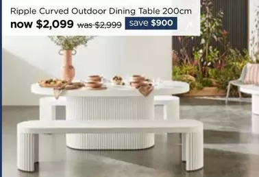 Ripple - Curved Outdoor Dining Table 200cm offers at $2099 in Early Settler