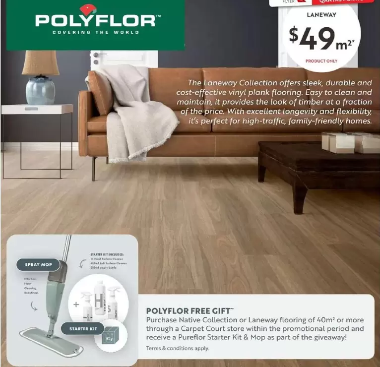 Polyflor Free Gift offers at $49 in Carpet Court