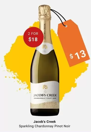 Jacob - 's Creek Sparkling Chardonnay Pinot Noir offers at $13 in BWS