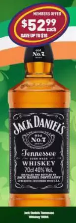 Jack Daniels - Tennessee Whiskey 700ml offers at $52.99 in Liquor Legends
