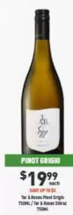 Tar & Roses - Pinot Grigio 750ml / Tar & Roses Shiraz 750ml offers at $19.99 in Liquor Legends