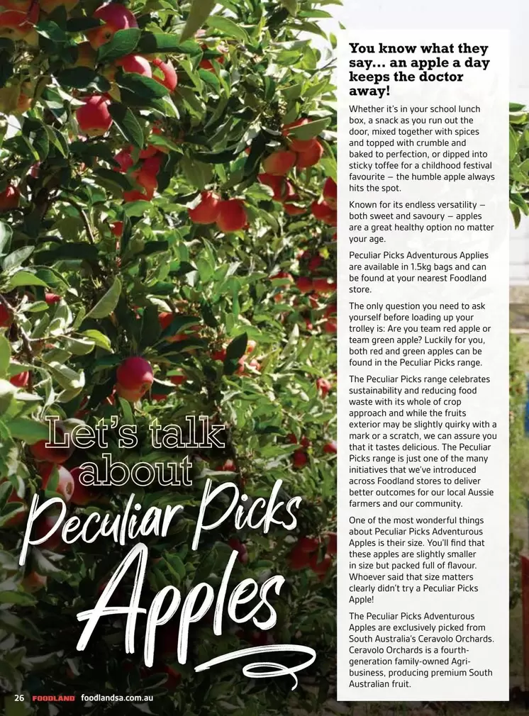Apple - Let's talk About Peculiar Picks offers in Foodland