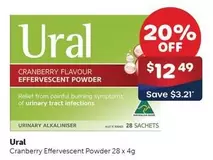 Ural - Cranberry Effervescent Powder 28 X 4g offers at $12.49 in Alliance Pharmacy