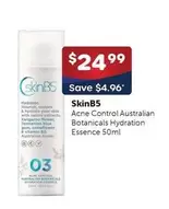 SkinB5 - Acne Control Australian Botanicals Hydration Essence 50ml offers at $24.99 in Alliance Pharmacy