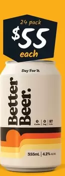 Better Beer - Zero Carb Lager Cans 355ml offers at $55 in Cellarbrations