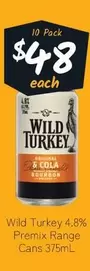 Wild Turkey -  4.8% Premix Range Cans 375ml offers at $48 in Cellarbrations