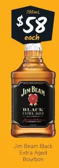 Jim Beam -  Black Extra Aged Bourbon offers at $58 in Cellarbrations