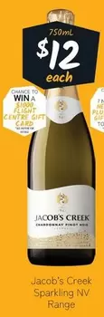 Jacob’s Creek - Sparkling Nv Range offers at $12 in Cellarbrations
