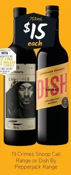 19 Crimes - Snoop Cali Range Or Dish By Pepperjack Range offers at $15 in Cellarbrations