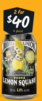 Brookvale Union - 6% Vodka Premix Range Cans 330ml offers at $40 in Cellarbrations