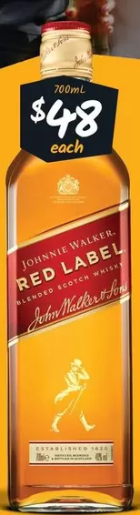 Johnnie Walker - Red Label Blended Scotch Whisky offers at $48 in Cellarbrations