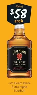 Jim Beam -  Black Extra Aged Bourbon offers at $58 in Cellarbrations