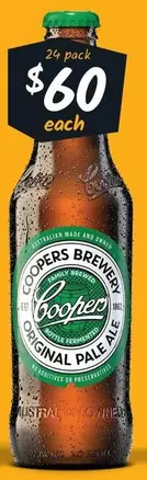 Coopers -  Pale Ale Stubbies 375ml offers at $60 in Cellarbrations