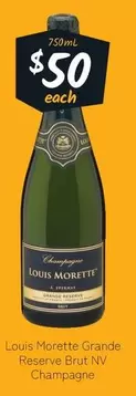 Louis Morette - Grande Reserve Brut NV Champagne offers at $50 in Cellarbrations