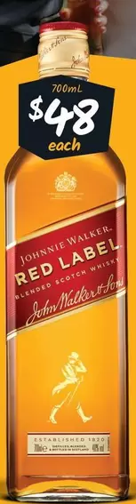 Johnnie Walker - Red Label Blended Scotch Whisky offers at $48 in Cellarbrations