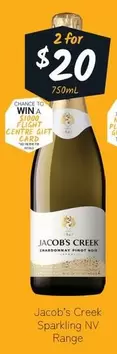 Jacob’s Creek - Sparkling Nv Range offers at $20 in Cellarbrations