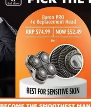 Baron Pro 4x Replacement Head offers at $52.49 in Shaver Shop