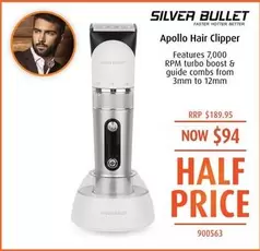 Silver Bullet - Apollo Hair Clipper offers at $94 in Shaver Shop