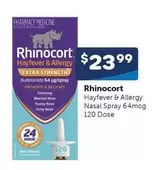Rhinocort - Hayfever & Allergy Nasal Spray 64mcg 120 Dose offers at $23.99 in Advantage Pharmacy