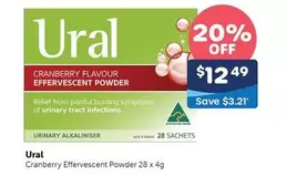 Ural - Cranberry Effervescent Powder 28 X 4g offers at $12.49 in Advantage Pharmacy