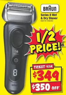 Braun - Series 8 Wet & Dry Shaver offers at $349 in JB Hi Fi