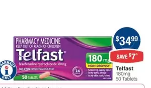 Telfast - 180mg 50 Tablets offers at $34.99 in Pharmacist Advice