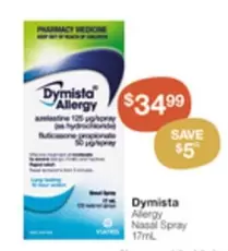 Dymista -  Allergy Nasal Spray 17mL offers at $34.99 in Pharmacy Best Buys