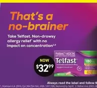 Telfast - 180mg offers at $32.99 in Chemist King