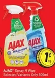 Ajax - Spray N Wipe Selected Variants Only 500ml offers at $0.010 in Chemist King