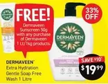 Dermaveen - Extra Hydration Gentle Soap Free Wash 1 Litre offers at $19.99 in Chemist King