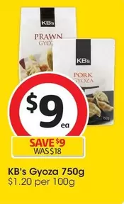 KB's - Gyoza 750g offers at $9 in Coles