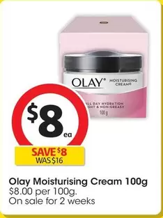 Olay - Moisturising Cream 100g offers at $8 in Coles