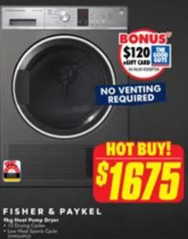 Pump - Fisher & Paykel 4pc Hast  Or Prix offers at $1675 in The Good Guys