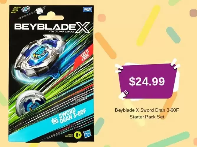 Beyblade X - Sword Dran 3-60F Starter Pack Set offers at $24.99 in Toyworld