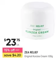 Zea Relief - Original Kunzea Cream 100g offers at $23.75 in Healthylife Pharmacy