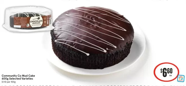 Community Co - Mud Cake 600g Selected Varieties offers at $6.6 in IGA