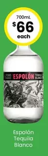 Espolon -  Tequila Blanco offers at $66 in The Bottle-O