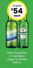 Hahn - SuperDry Or Heineken Lager Stubbies 330mL offers at $54 in The Bottle-O