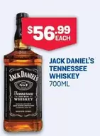 Jack Daniels - Jack Daniel's Tennessee Whiskey 700ml offers at $56.99 in Bottlemart
