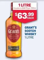 Grant's - Scotch Whisky offers at $63.99 in Bottlemart