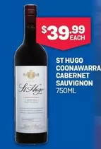 St Hugo -  Coonawarra Cabernet Sauvignon 750ml offers at $39.99 in Bottlemart
