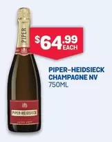 Piper-Heidsieck - Piper-heidsieck Champagne Nv 750ml offers at $64.99 in Bottlemart