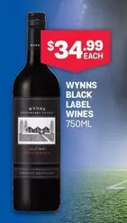 Wynns -  Black Label Wines 750ml offers at $34.99 in Bottlemart