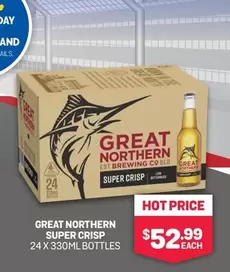 Great Northern - Super Crisp 24 X 330ml Bottles offers at $52.99 in Bottlemart