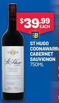 St Hugo -  Coonawarr Cabernet Sauvignon offers at $39.99 in Bottlemart