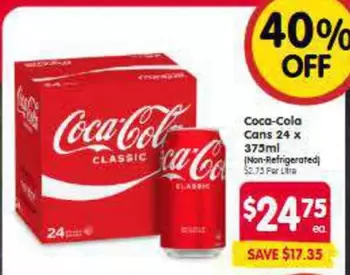 Coca Cola - 24 X 375ml offers at $24.75 in SPAR