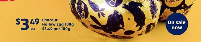 Choceur  - Hollow Egg 100g offers at $3.49 in ALDI
